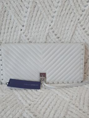 Rebecca Minkoff White Quilted Leather Studded Clutch